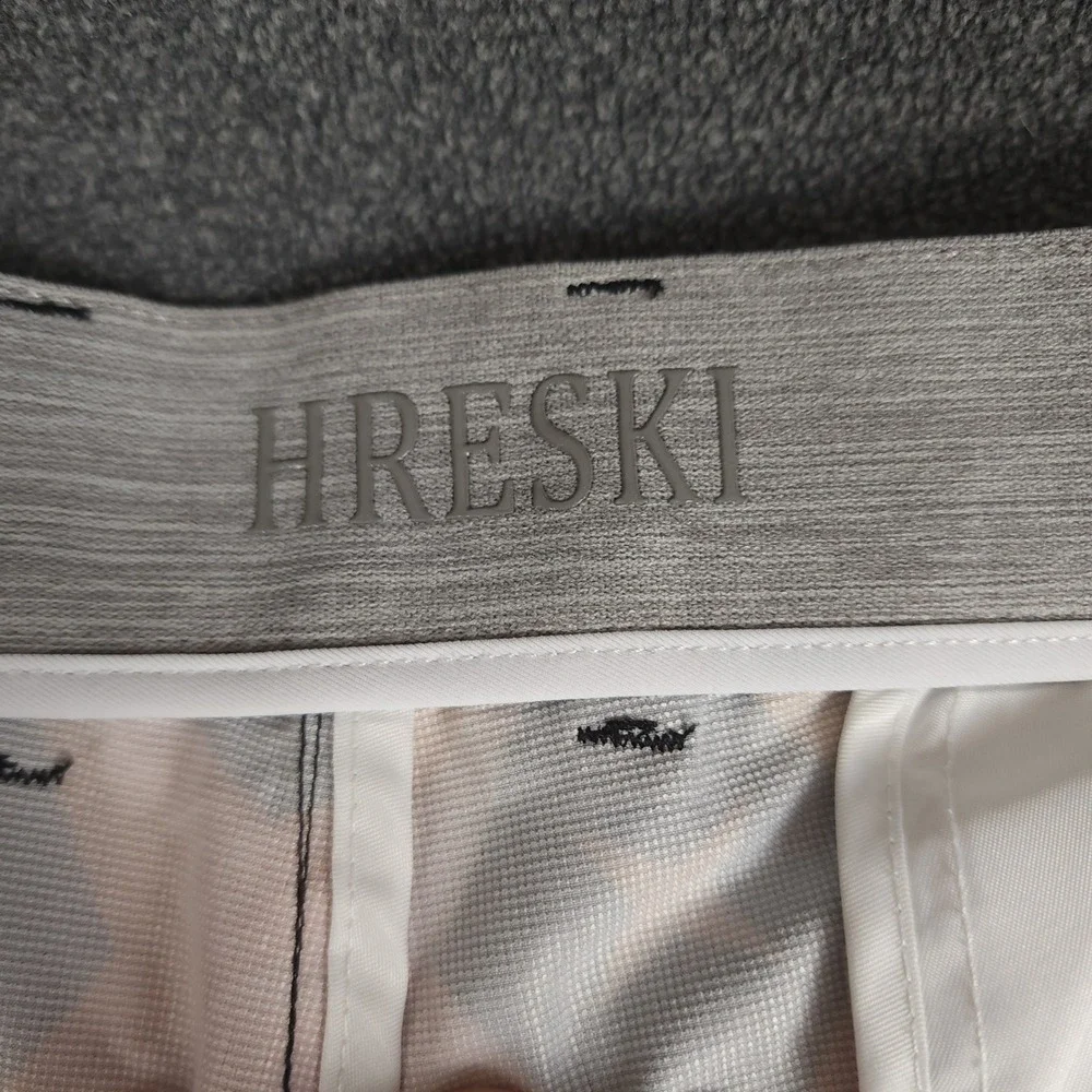 HREKSKI Swim Trunks Geometric Star Print Elastic Waist Mens Size 40 Orange Black